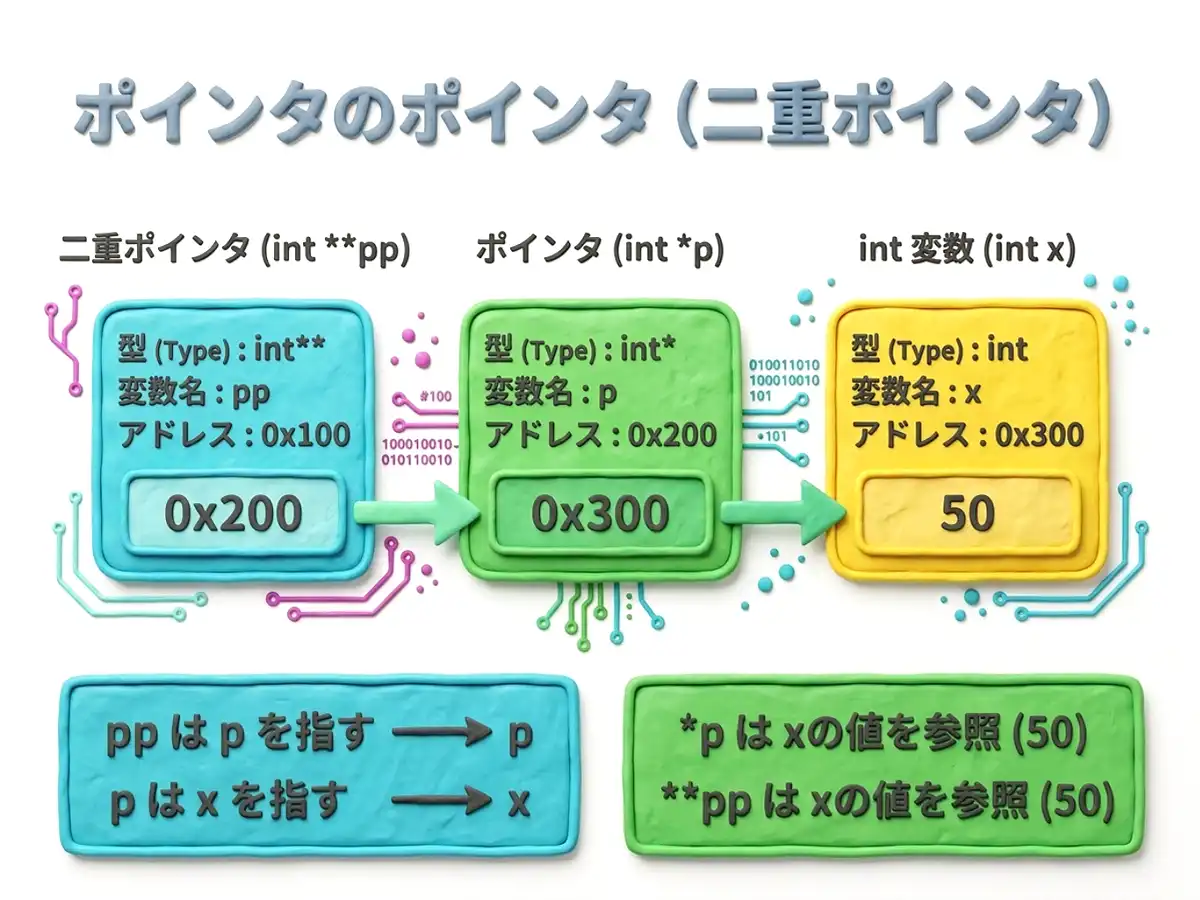 ポインタのポインタのイメージ画像