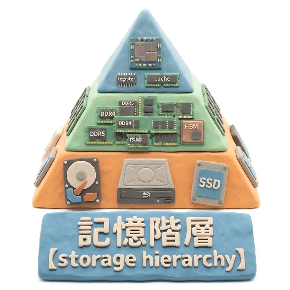 記憶階層のイメージ画像