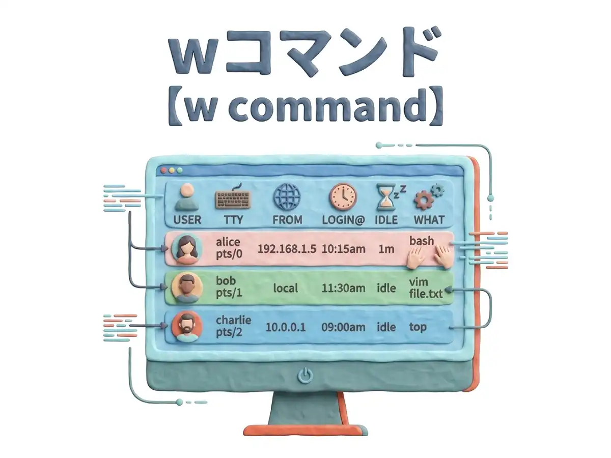 wコマンドのイメージ画像